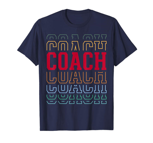 Coach Funny Retro Layered Text Coaching Men Women T-Shirt