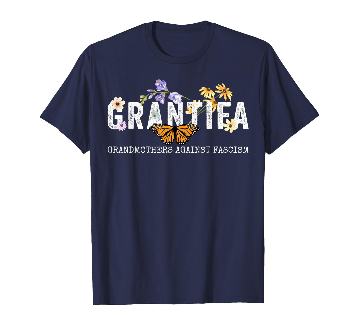 Grantifa Grandmothers Against Fascism Boho Floral T-Shirt