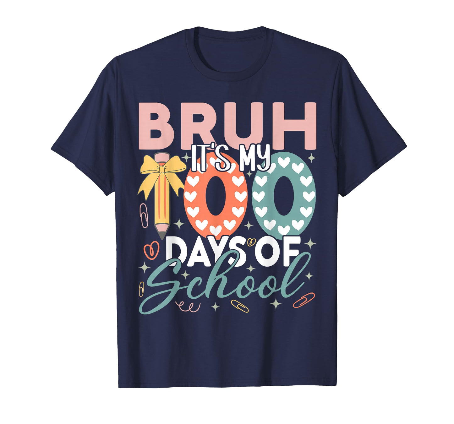 Bruh Its My 100 Days of School 100th Day of School Boys Kids T-Shirt