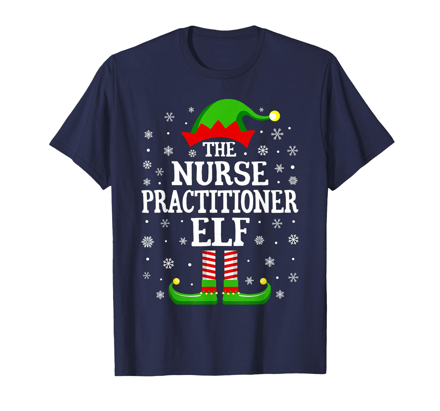 Nurse Practitioner Elf Funny Christmas Family Matching T-Shirt