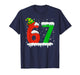 Funny Six Seven 67 Meme Saying 6 7 Elf Christmas Teens Boys T-Shirt