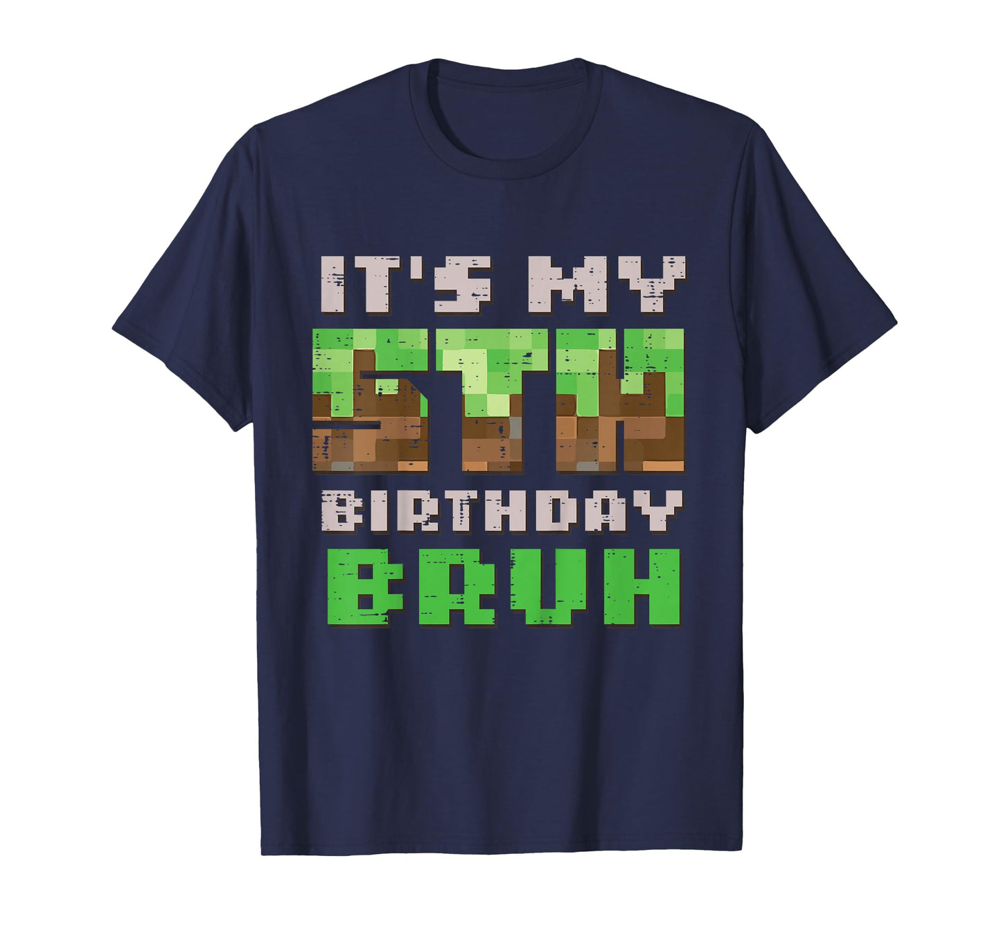 Kids Its My 5th Birthday Bruh Pixel Gamer 5 Bday Gaming Boys Kids T-Shirt