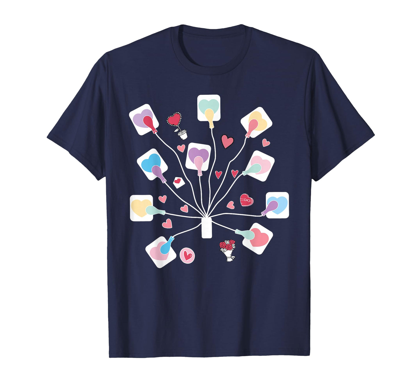 Valentines EKG Leads Cheat Nurse Telemetry Tech Cardiology T-Shirt