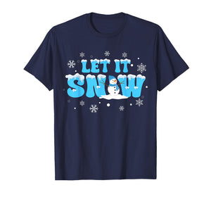 Let It Snow Cute Snowman Winter Christmas Kids Men Women T-Shirt