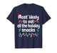 Most Likely to Eat All The Holiday Snacks Christmas Pajamas T-Shirt