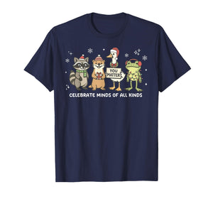 Celebrate Minds of All Kinds Christmas Autism Awareness T-Shirt