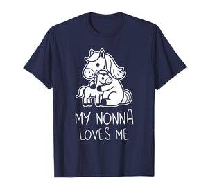 Cute Baby & Grandma My Nonna Loves Me Horse T-Shirt
