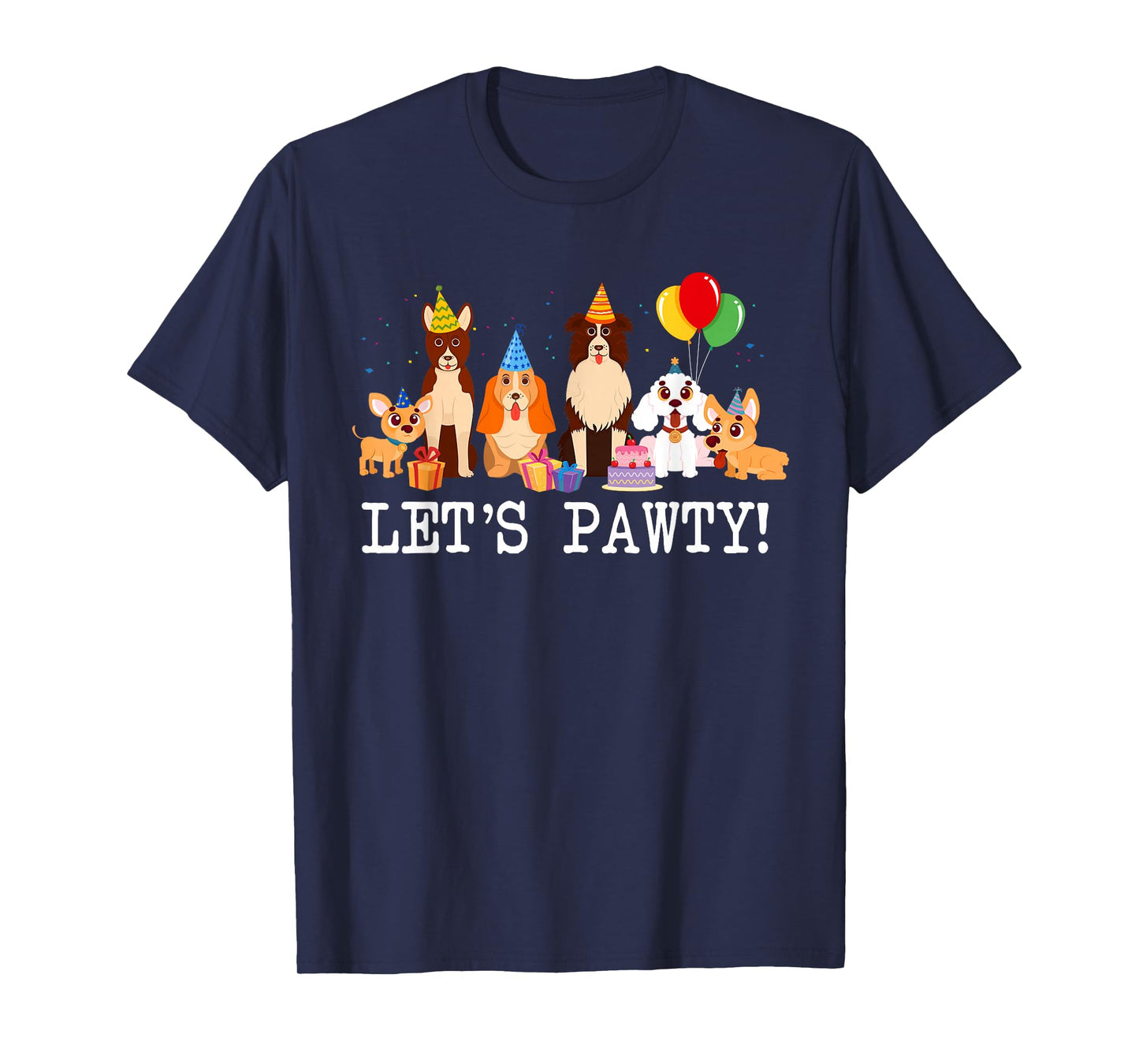 Let’s Pawty Dogs Themed Birthday Family Matching Party T-Shirt
