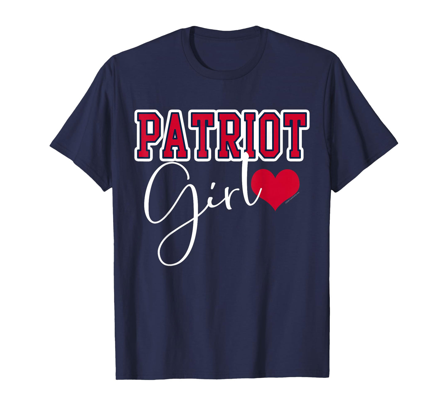 Patriot Girl Cute Heart Shape Womens T-Shirt