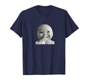 Baby Covering Mouth Funny Meme T-Shirt
