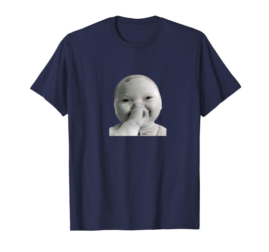 Baby Covering Mouth Funny Meme T-Shirt