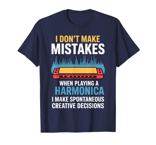 Funny Harmonica Art for Men Women Kid Music Harmonica Player T-Shirt