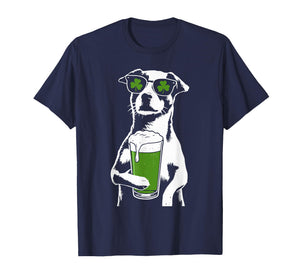 Dog Beer St Patty's Shamrock Funny St Patrick's Day T-Shirt