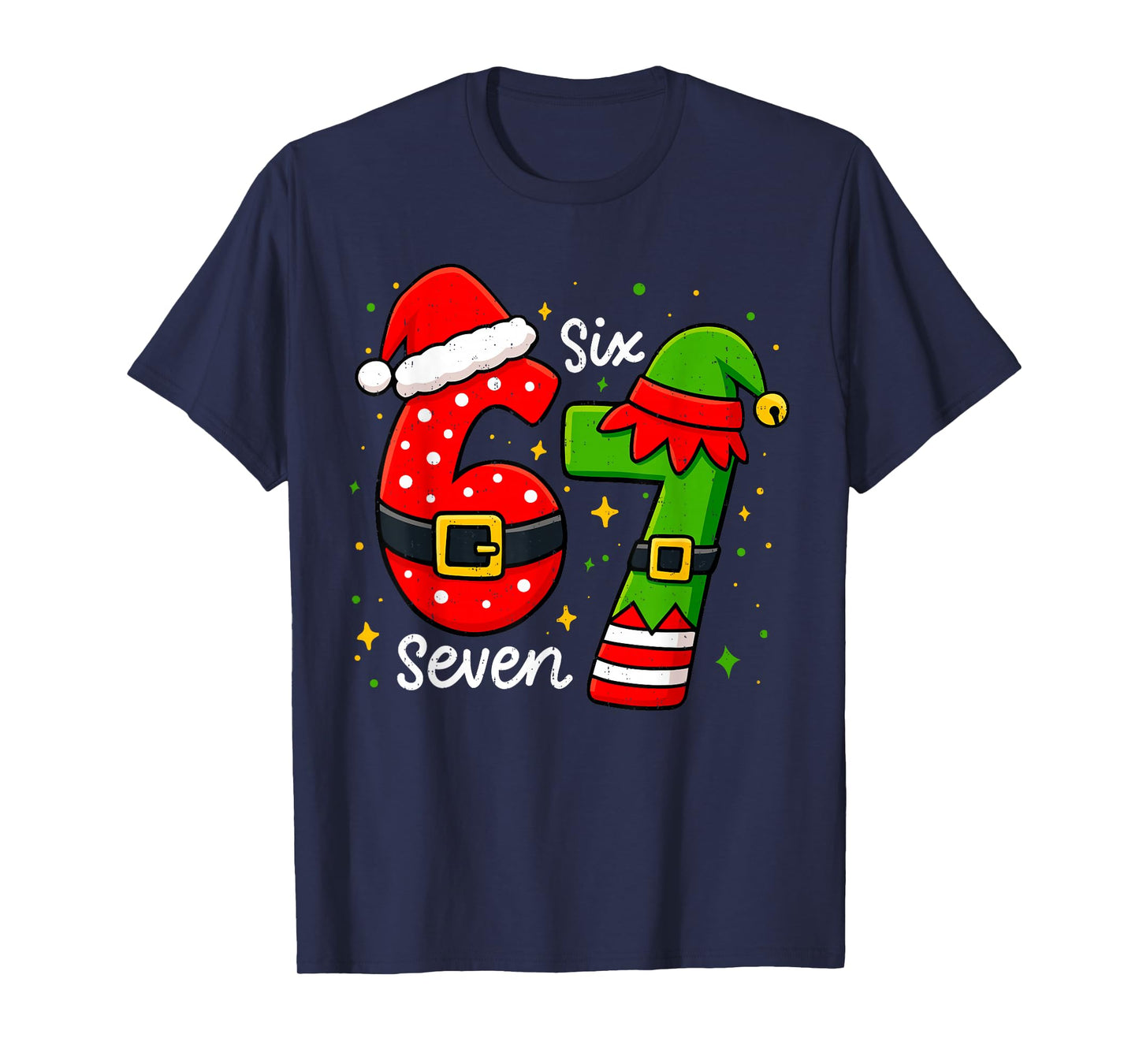 Funny 67 Meme Six Seven Christmas Xmas Holiday Kid Women Men T-Shirt