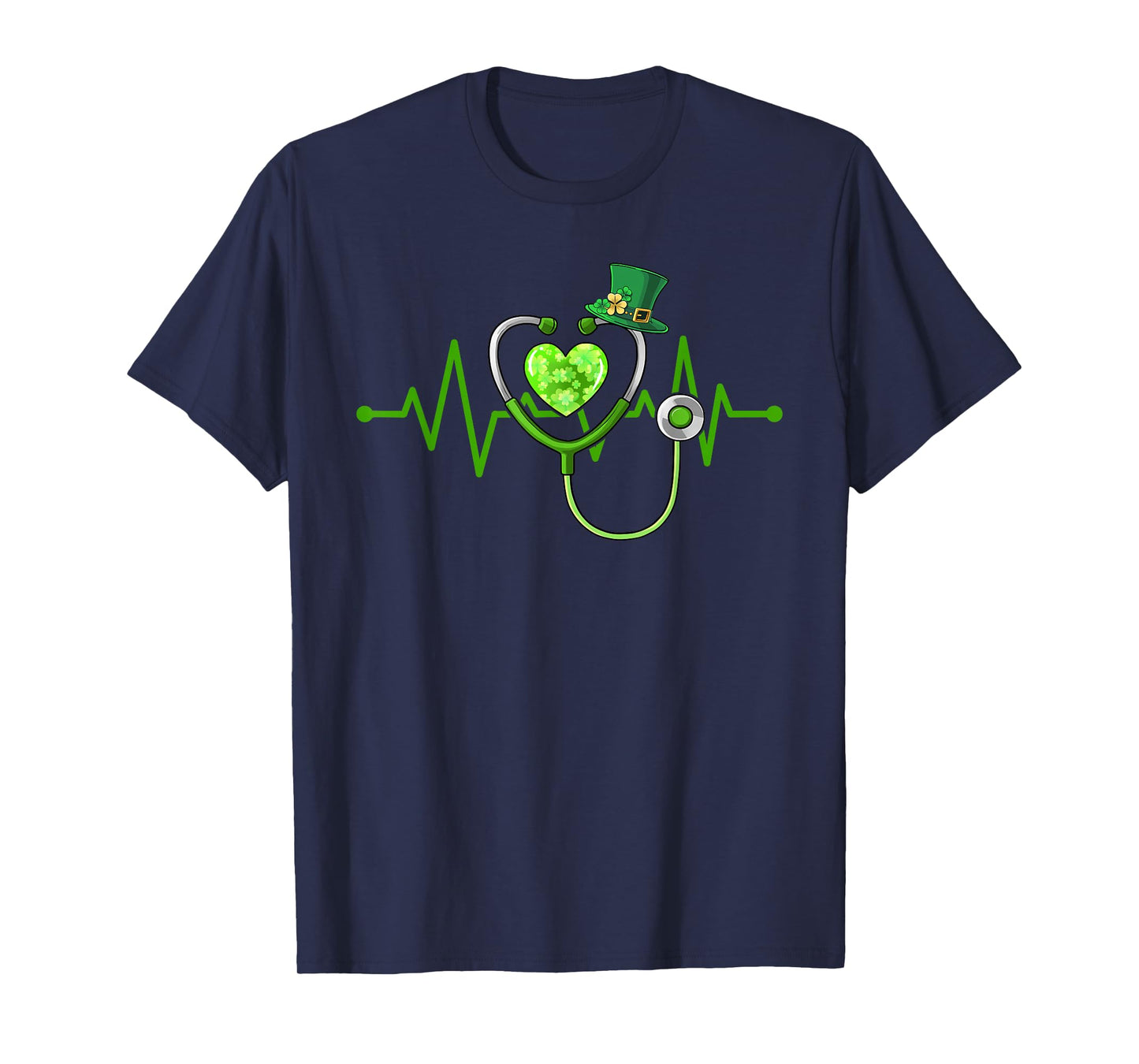 St Patricks Day Nurse Heartbeat Saint Pattys Scrub Women T-Shirt