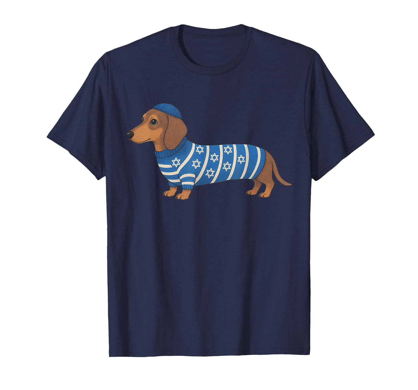 Hanukkah Dachshund Funny Wiener Dog Holiday Sweater Festive T-Shirt