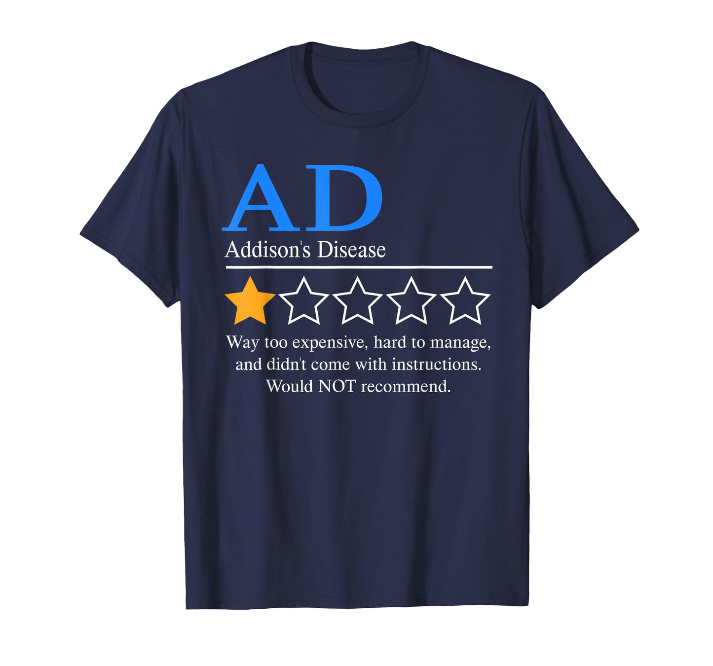 Addison Disease Awareness Day Not Recommend AD Warrior 2026 T-Shirt