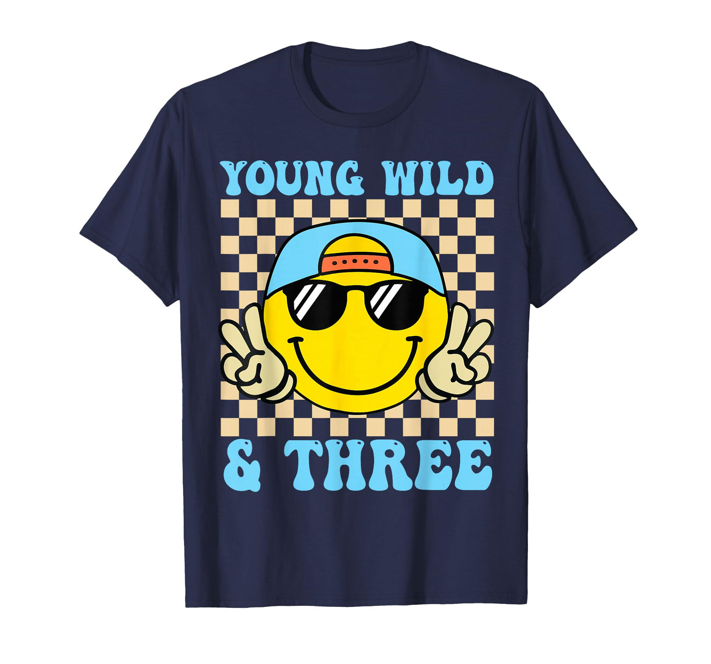 Kids Young Wild and Three 3rd Birthday Boy 3 Year Old T-Shirt