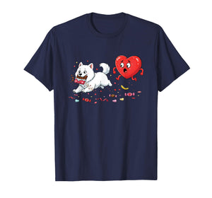 Samoyed Dog Heart Chocolate Valentine Dog Womens Mens Kids T-Shirt