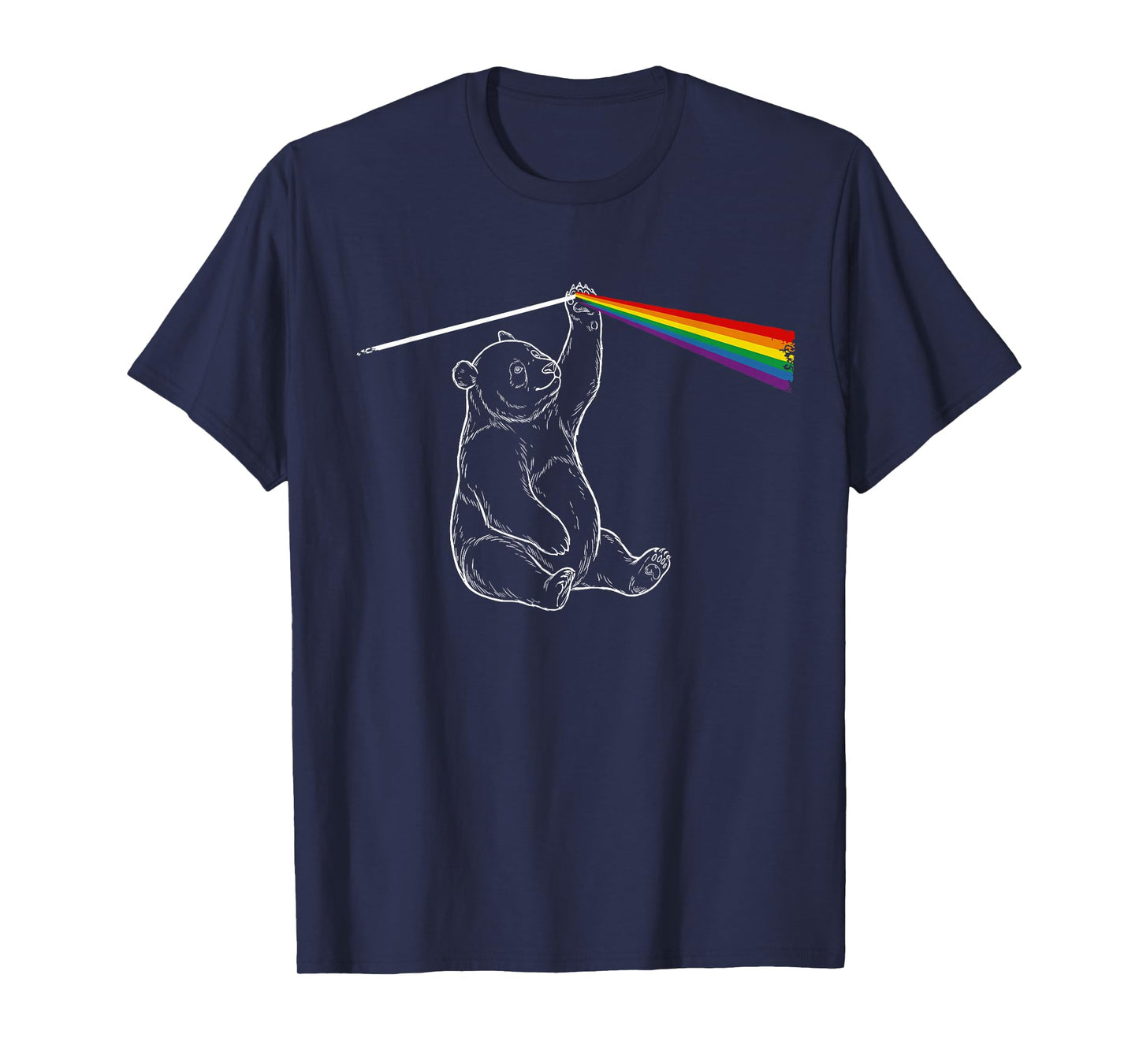 Playing with Light Panda Rainbow Men Kids Women T-Shirt