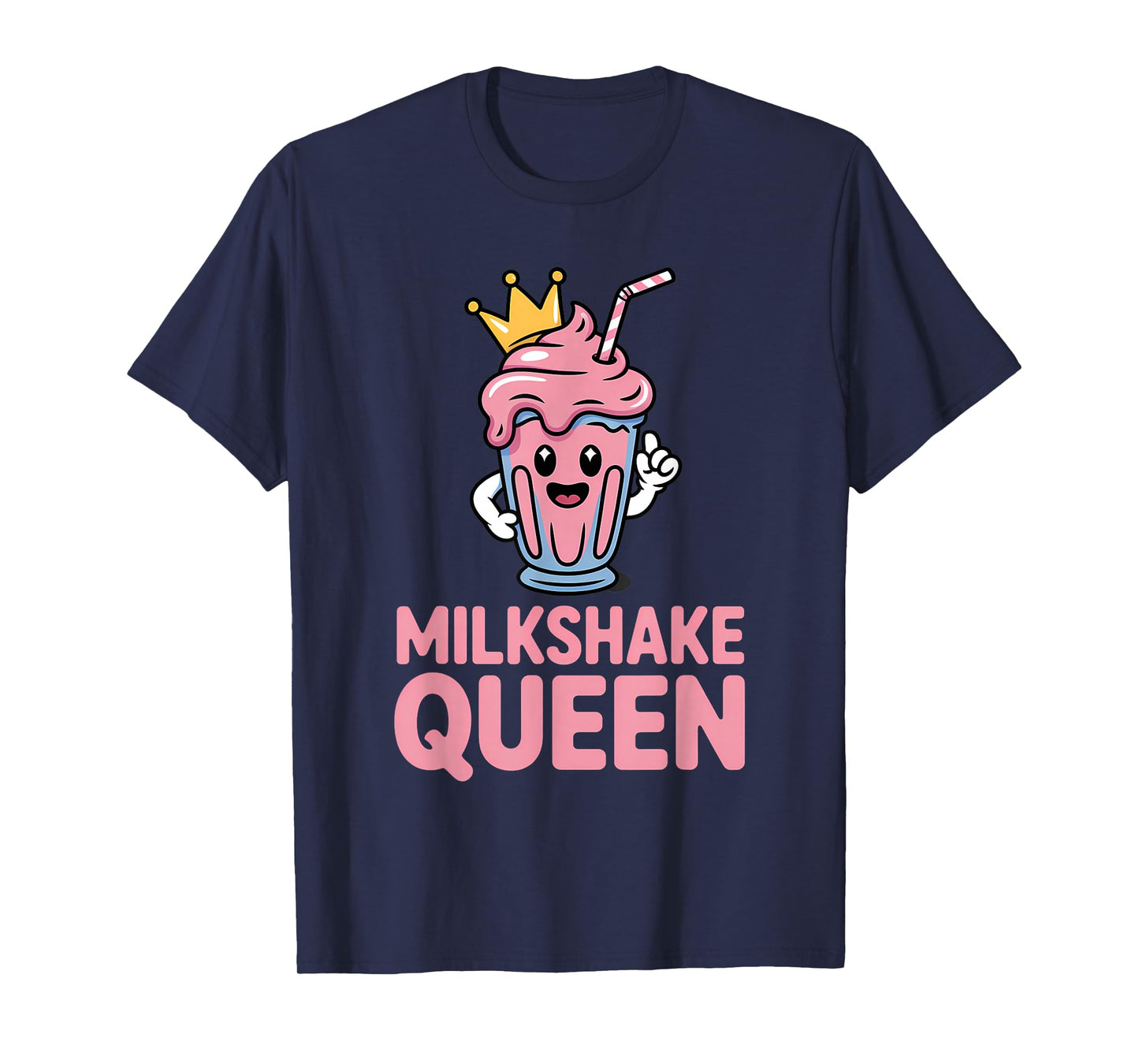 Milkshake Queen Cute Kawaii Ice Cream Straw Crown T-Shirt