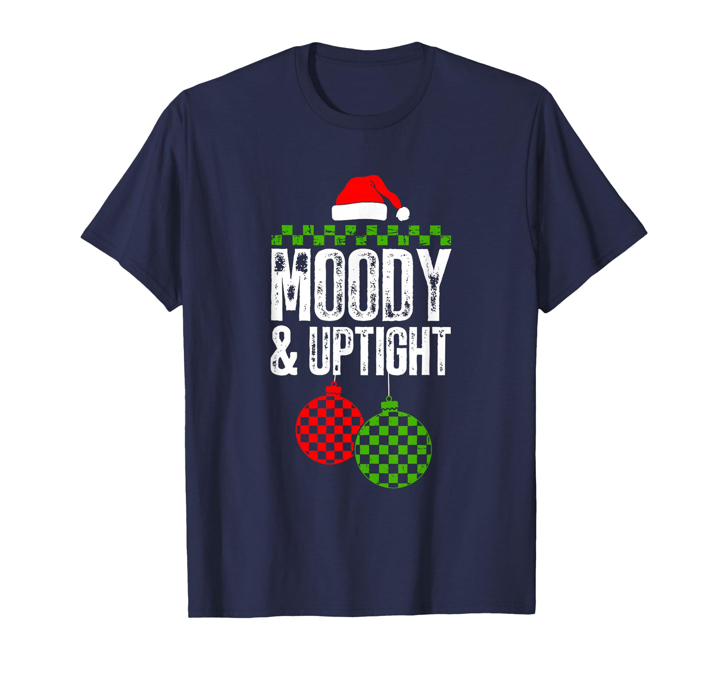 Retro Merry and Bright Moody and Uptight Couples Christmas T-Shirt