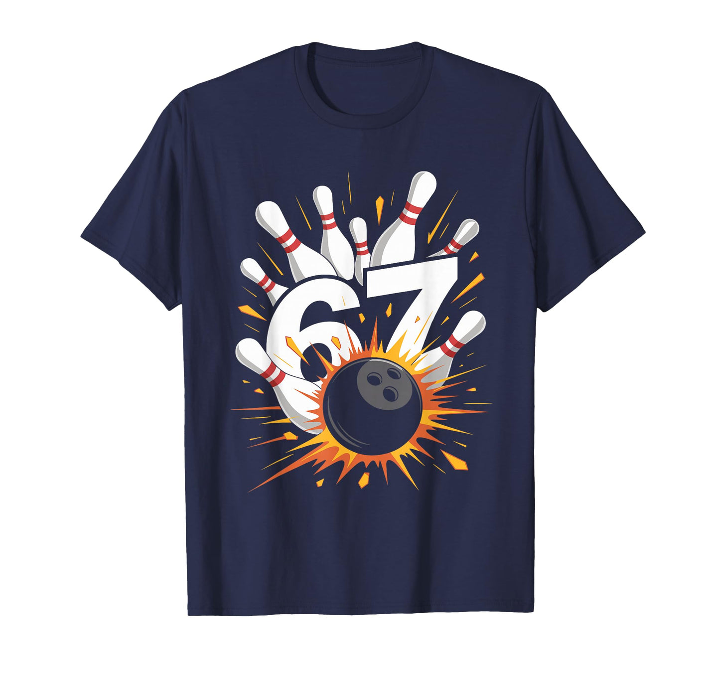Bowling Ball 67 Six Seven Alpha Slang 6 7 Meme Kids Teacher T-Shirt
