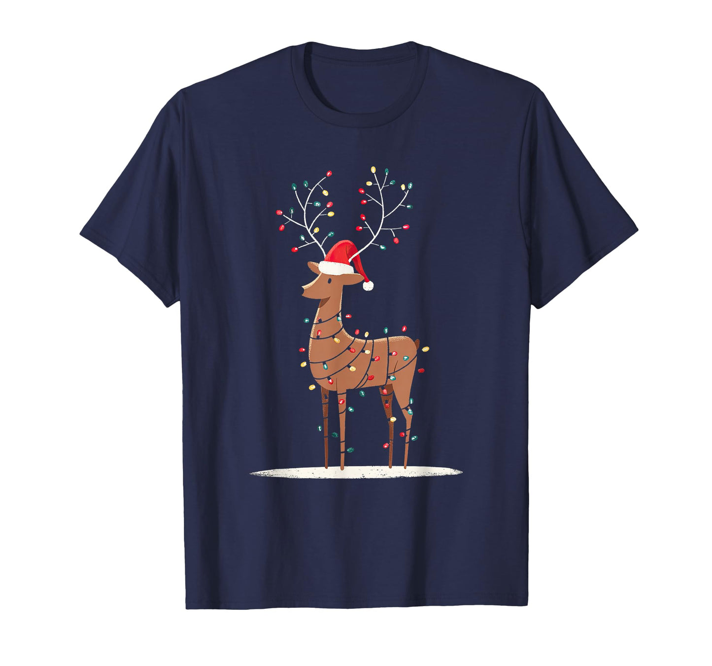 Funny Reindeer Christmas Graphics Animal Lights Lover T-Shirt
