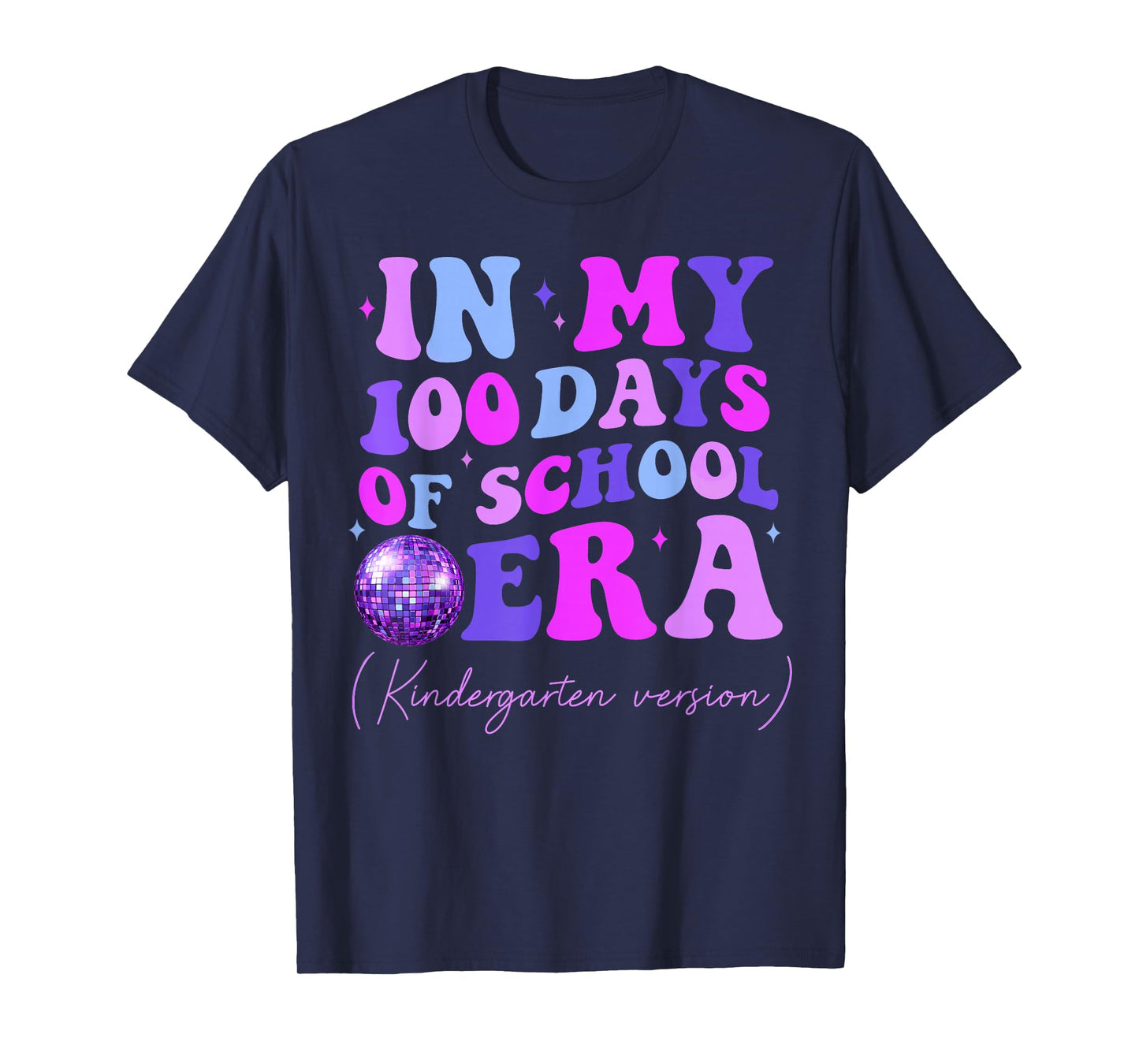in My 100 Days of School Era Kindergarten Groovy Teacher Kid T-Shirt