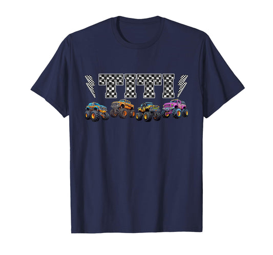 Titi Retro Monster Truck Family Crew Birthday Matching T-Shirt