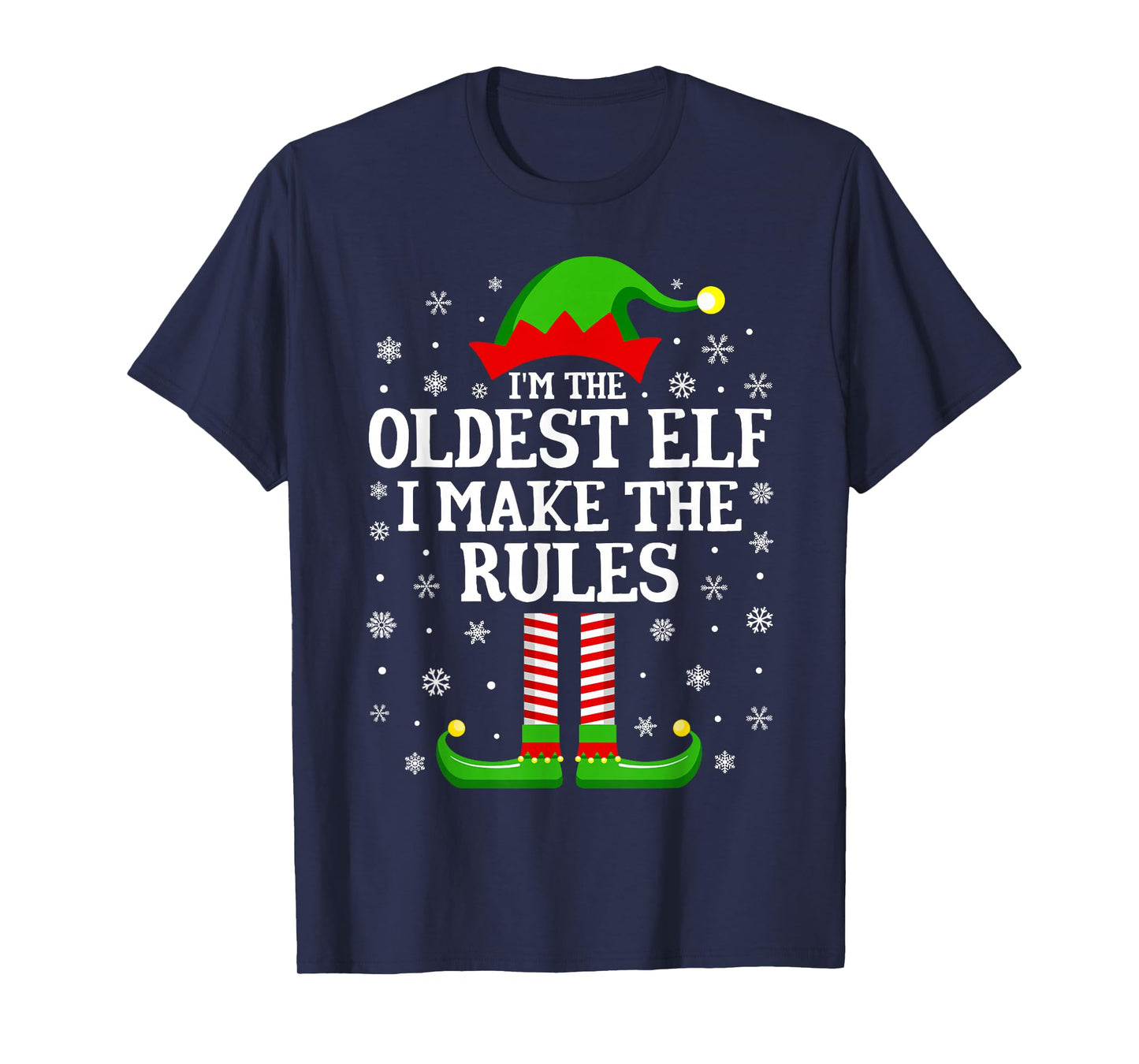 I'm The Oldest Elf Funny Christmas Family Matching T-Shirt