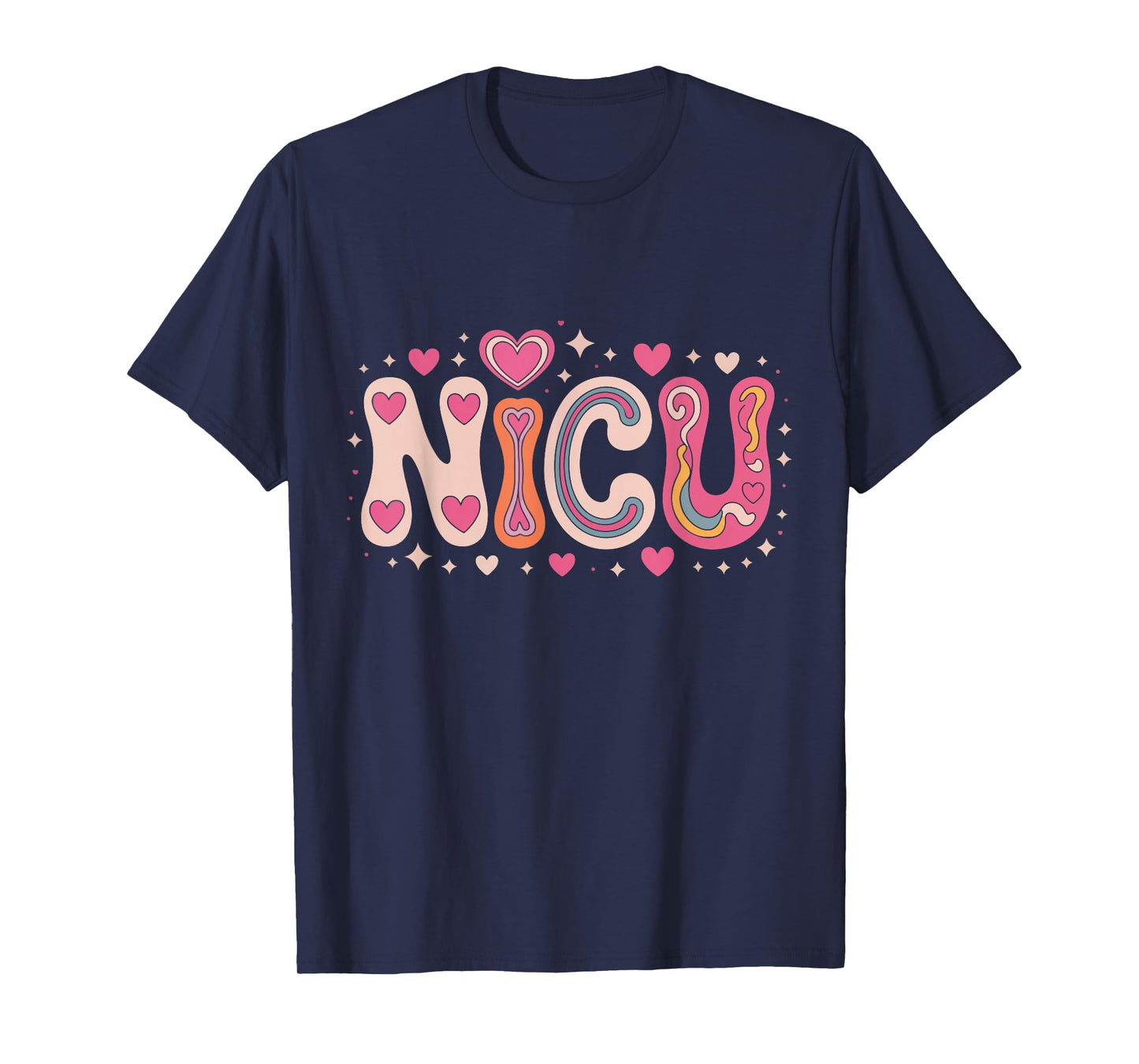 NICU Love Hearts Valentines Day Neonatal Intensive Care Unit T-Shirt