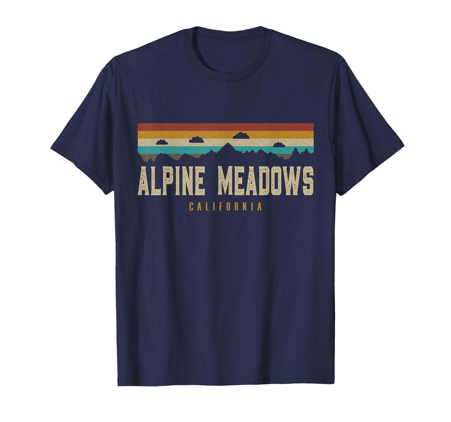 Alpine Meadows Mountains California Hiking Outdoors Retro T-Shirt