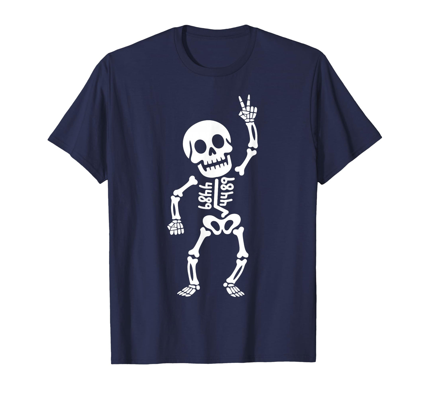 Funny 67 Square Root 4489 Halloween Skeleton Six Seven Kids T-Shirt