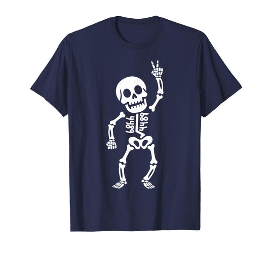 Funny 67 Square Root 4489 Halloween Skeleton Six Seven Kids T-Shirt