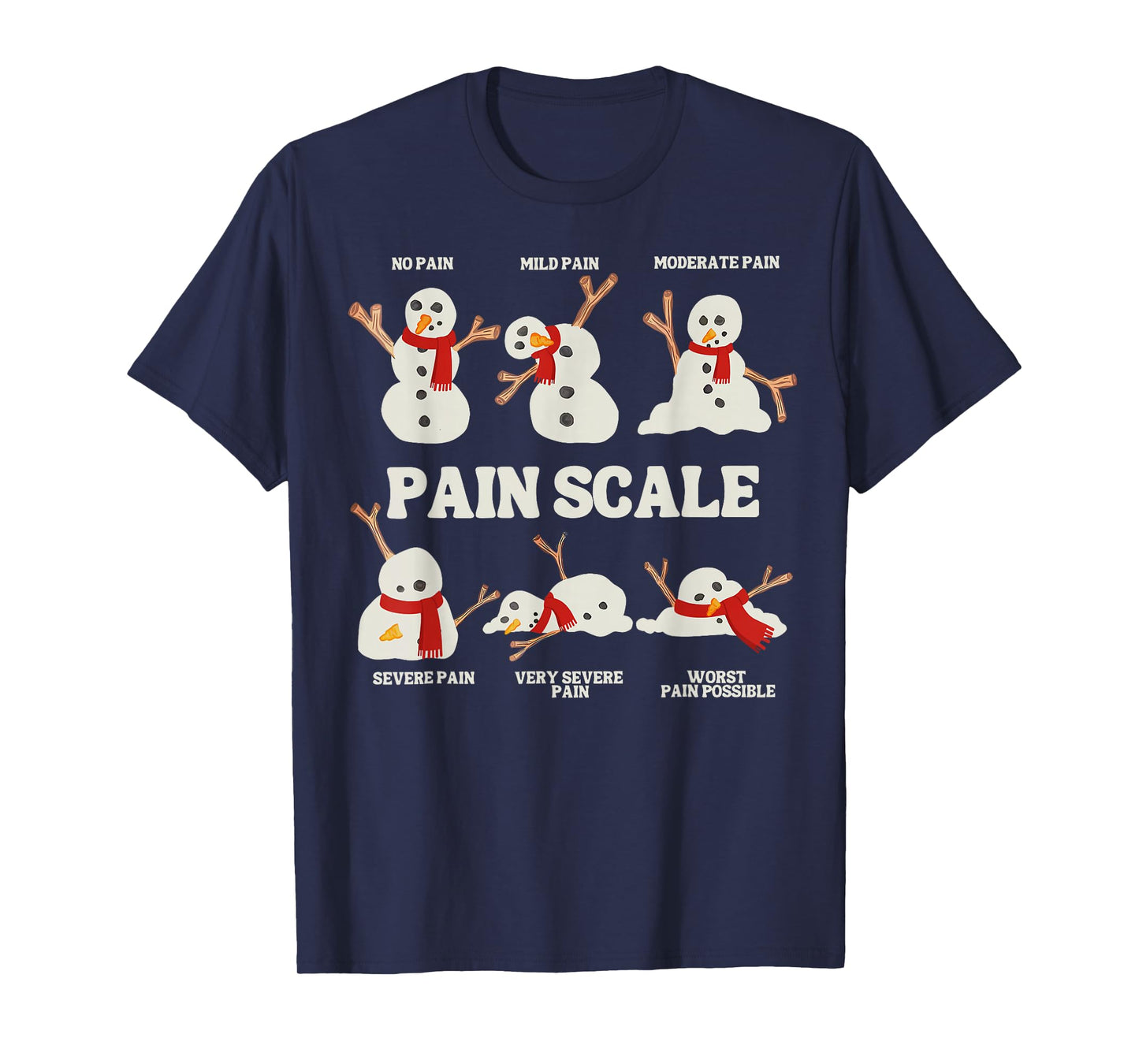 Pain Scale Snowman Funny Nurse Christmas ICU Nurse Coquette T-Shirt