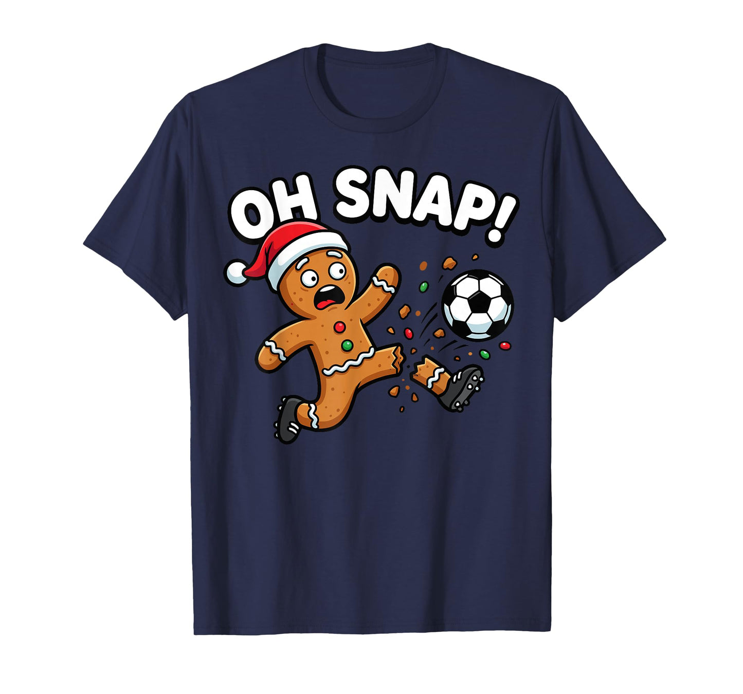 Oh Snap Gingerbread Soccer Kick Funny T-Shirt