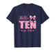 Hello Ten Est 2016 Coquette Bow 10Th Birthday Girl 10 Years T-Shirt