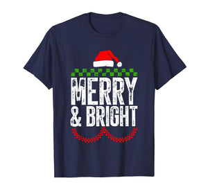 Retro Merry and Bright Moody and Uptight Couples Christmas T-Shirt