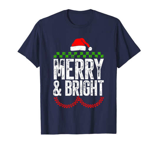 Retro Merry and Bright Moody and Uptight Couples Christmas T-Shirt