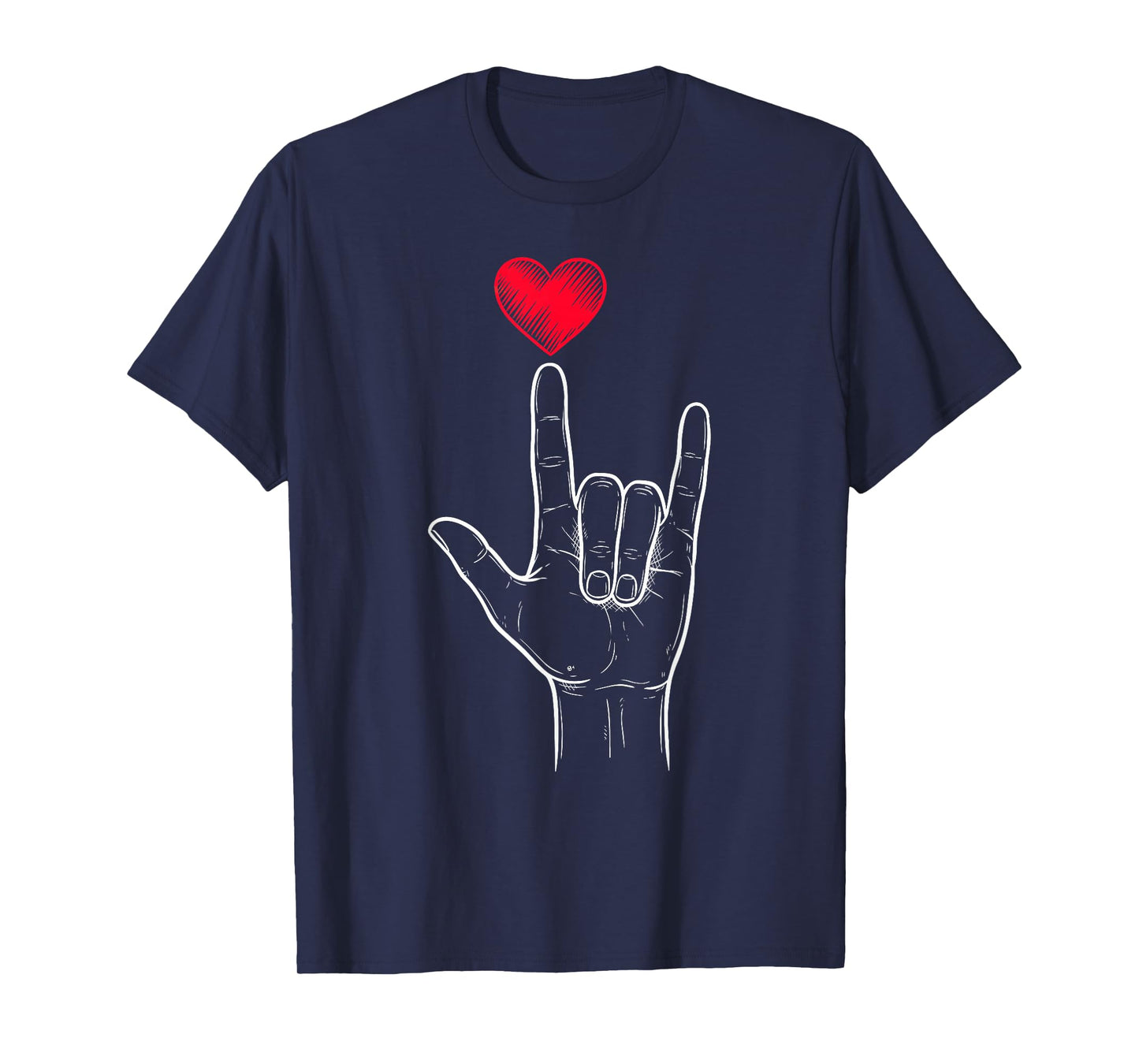 Boy Valentines Day I Love You Sign ASL Heart Women Kids Men T-Shirt