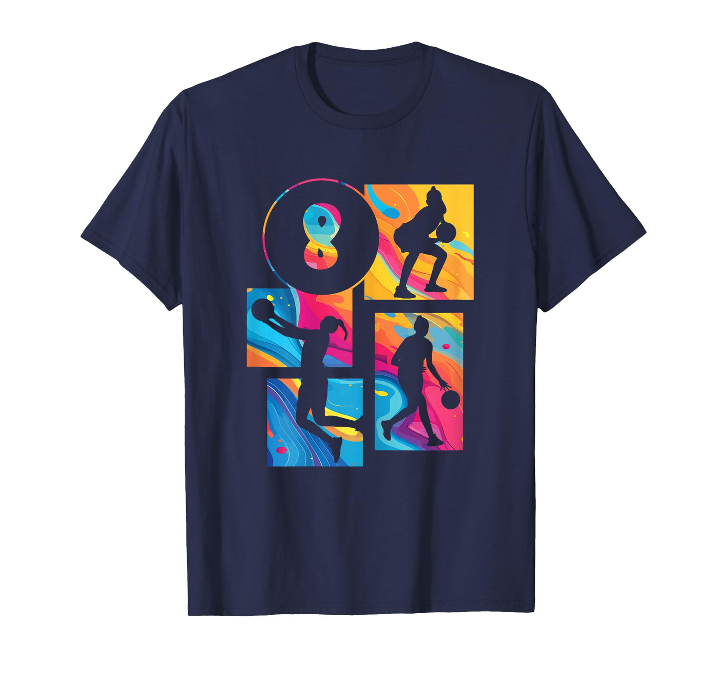 8th Birthday Girls Basketball Player Basketball 8 Years Old T-Shirt