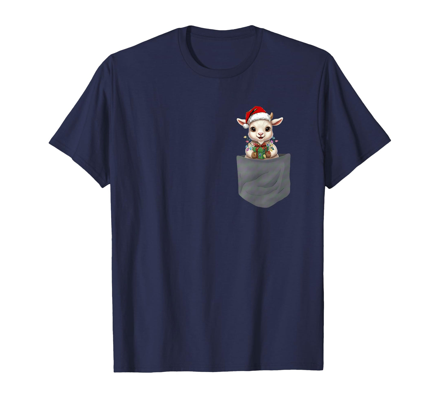 Goat in A Pocket Funny Xmas Goat Lover Family Matching T-Shirt