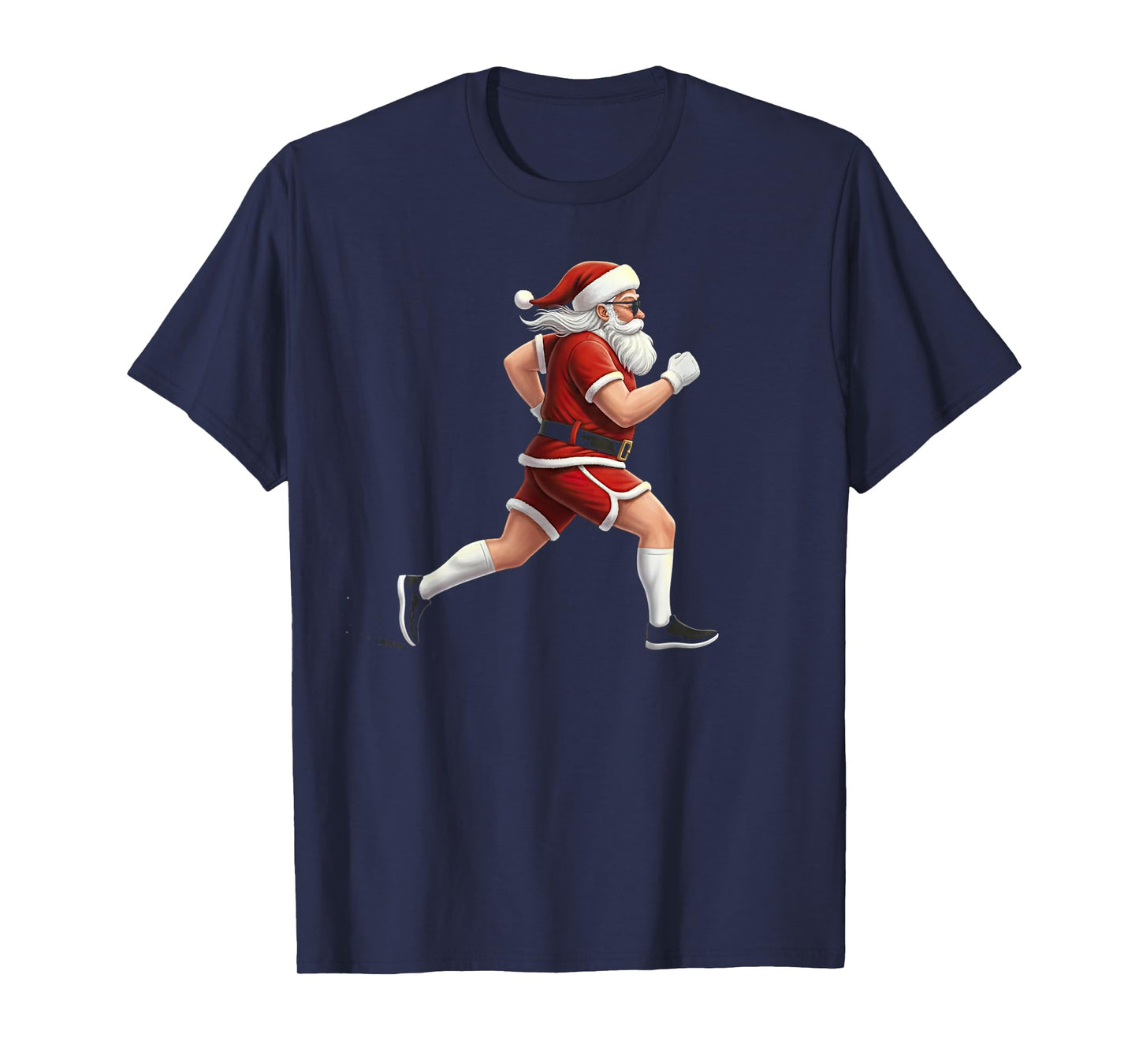 Running Santa Christmas Graphic Runner Run Marathon 5k 10k T-Shirt