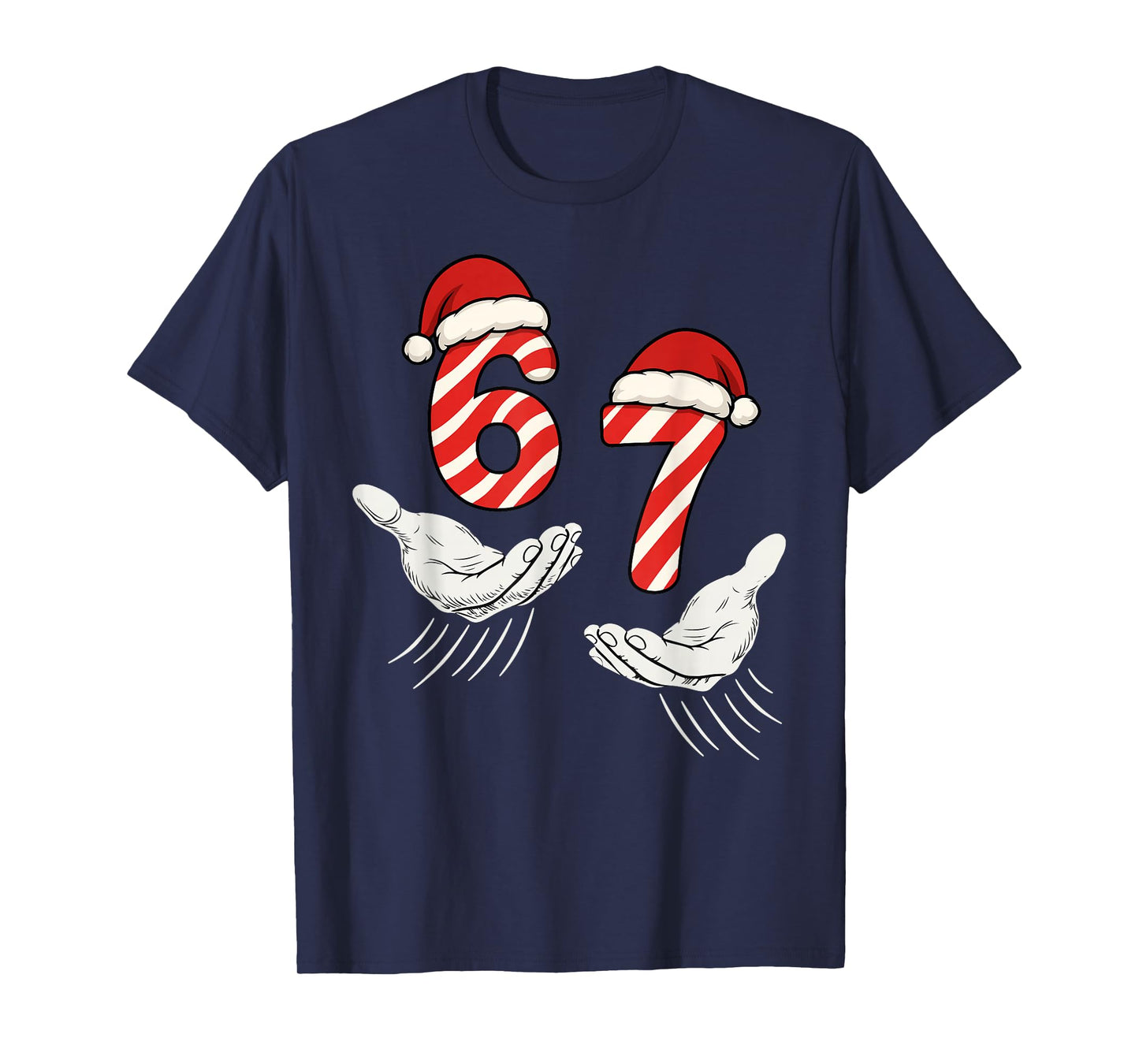 Six Seven 67 Christmas 6 7 Kids 67 Youth Boys 6-7 Meme Hands T-Shirt