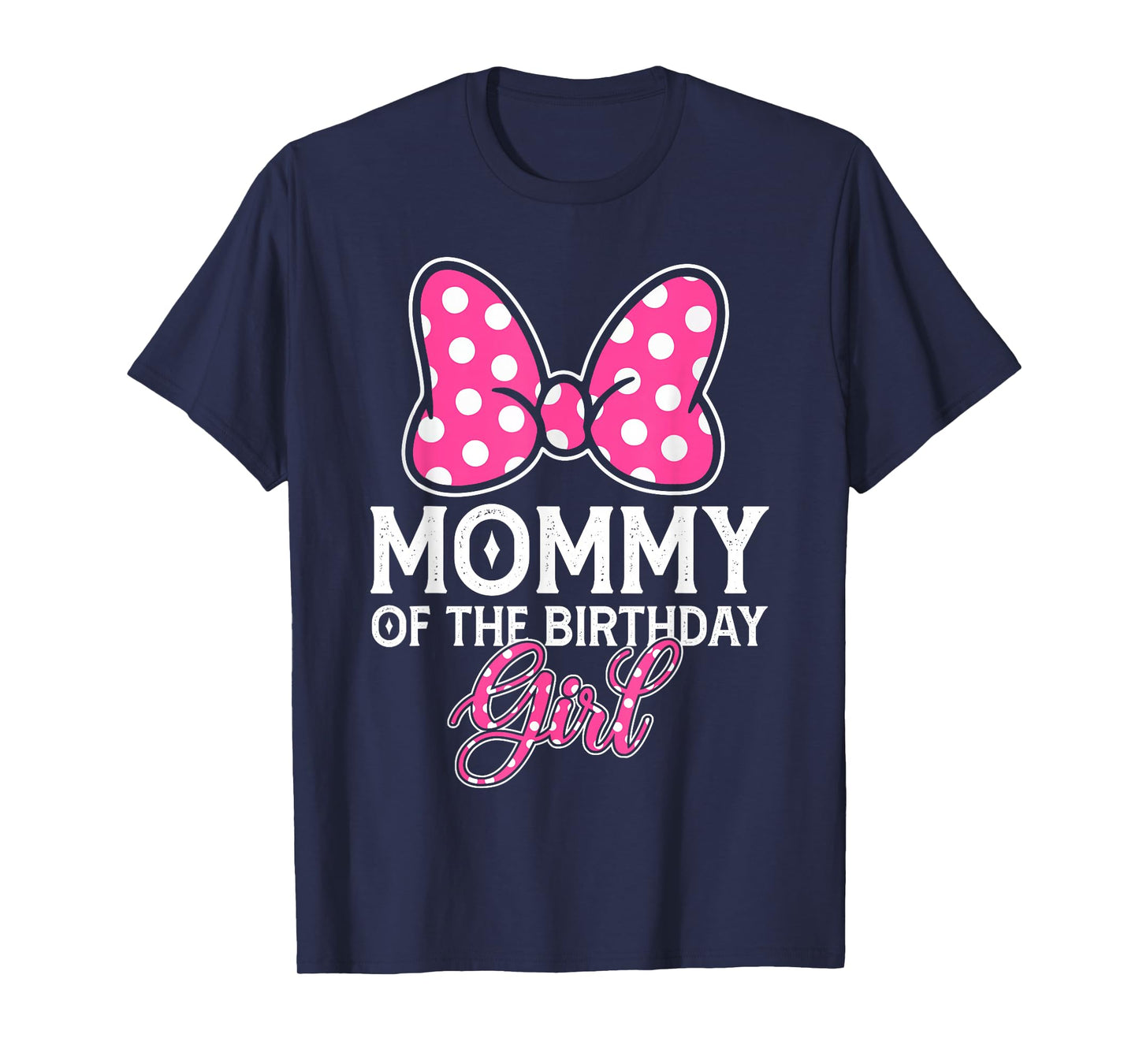 Mommy of The Birthday Girl Cute Pink Bow Family Matching T-Shirt