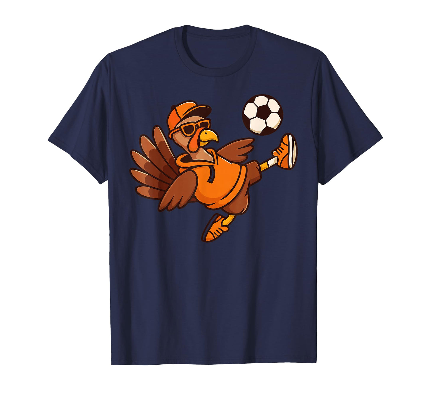 Funny Thanksgiving Turkey Soccer for Kids Youth & Boys T-Shirt