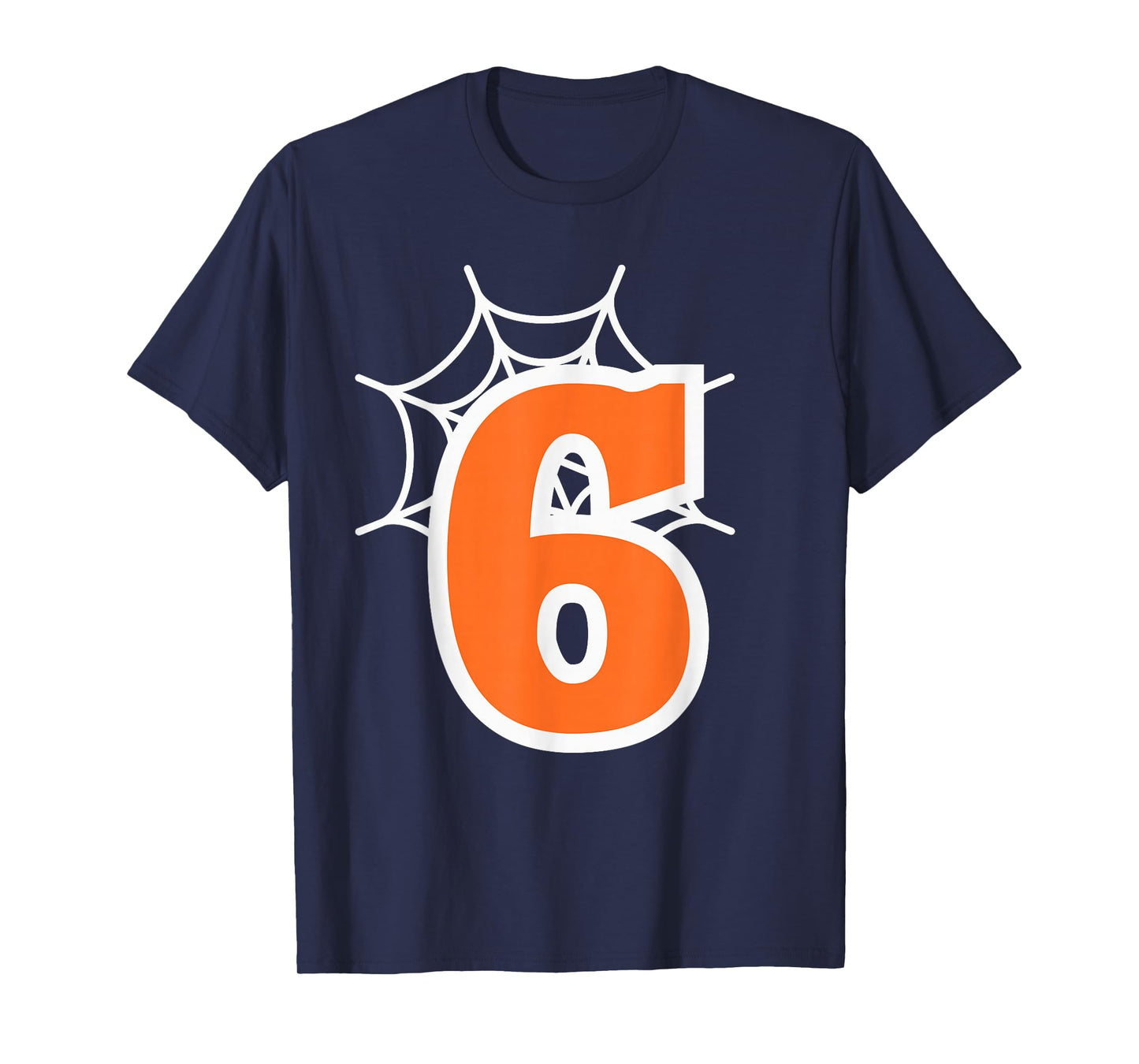 Number 6 Spider Web Six Seven Halloween T-Shirt