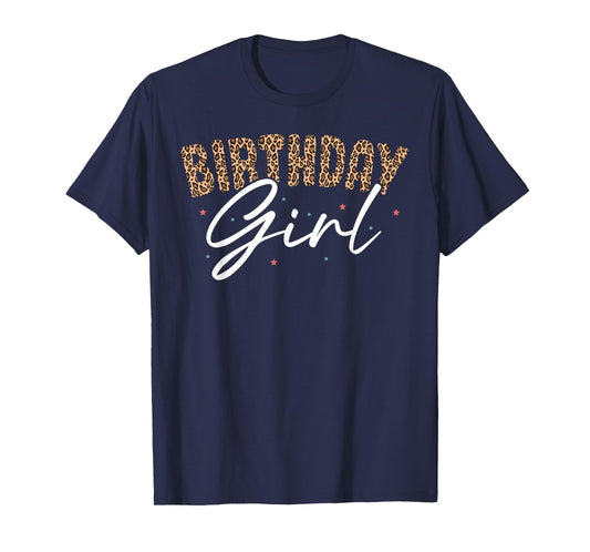 Birthday Girl Cheetah Print Birthday T-Shirt