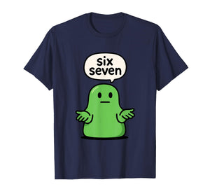 67 Six Seven 6-7 Green Blob Slime - Funny Kids Brainrot Meme T-Shirt